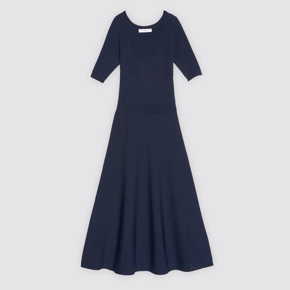 SANDRO Brunella Dress in Navy Blue - 2/4 - Picture 16 of 16